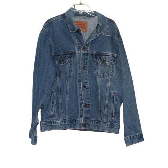 Vintage 90's Levi's Denim Mens Trucker Jean Jacket Large Made in USA 70507-4890